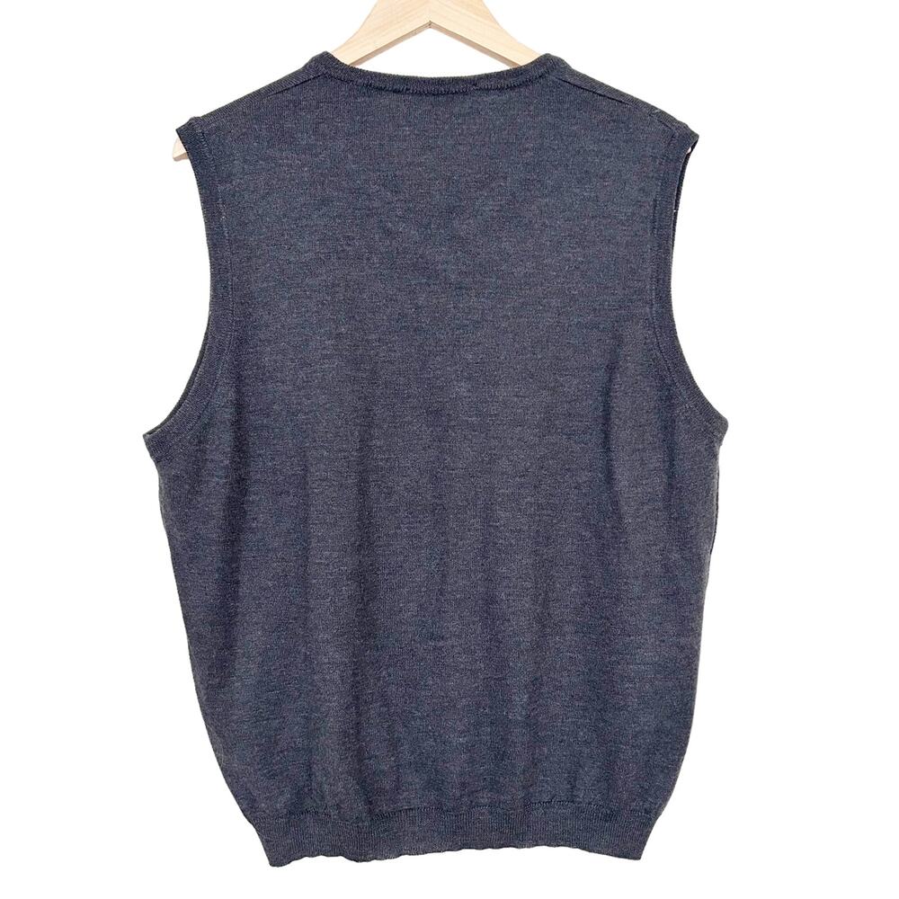 Brandini Gray Merino Wool Sweater Vest Made in Italy Sz L - Picture 3 of 4